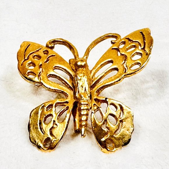 Vintage Ultra Craft Gold Tone Butterfly Brooch/Pin - Picture 1 of 6